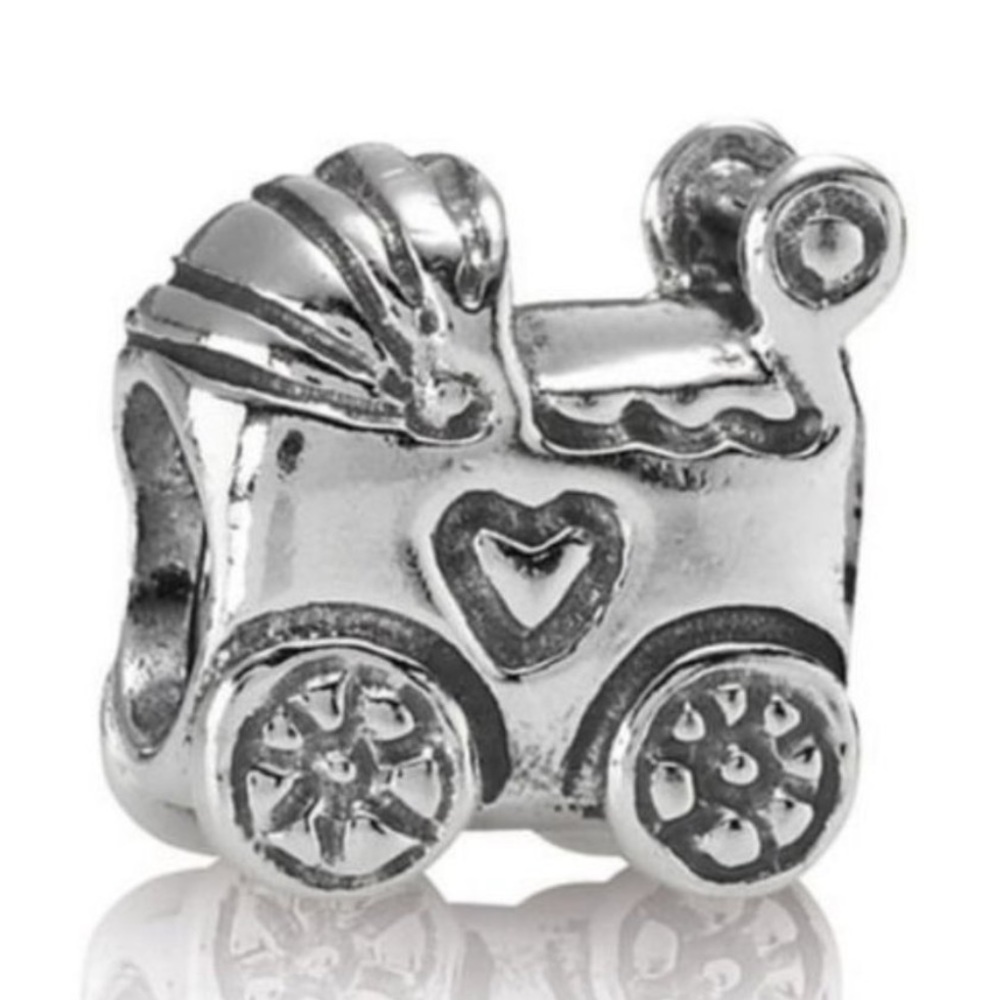 Authentic Pandora Pram Stroller Charm ⭐️🧸 Sterling Silver w/full Hallmarks